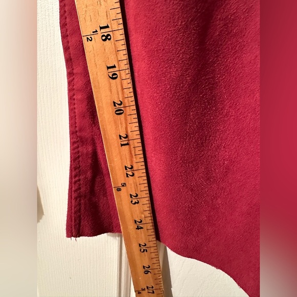 FREE PEOPLE 8 Nightfall Vegan Suede Pants Pomegranate High Waisted Paper Bag Vtg - Picture 12 of 16